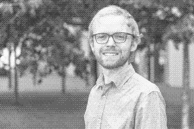 Photo of Johannes Herforth. Taken by Michel Brumat at the University of Luxembourg. (dithered)